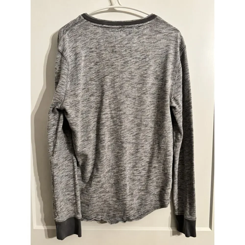 Banana Republic Mens Henley Baseball Shirt Sz M Tall Heather Gray Gorpcore Prep